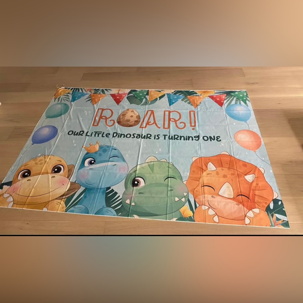 7x5ft Dinosaur 1st Birthday Backdrop
